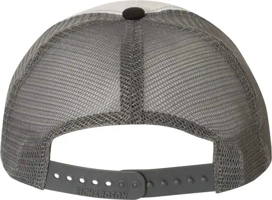 Richardson 111 Garment Washed Trucker Caps White Charcoal Black Dark Gray / Osfm