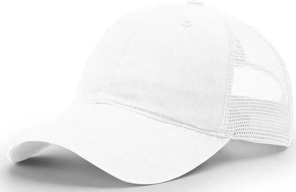 Richardson 111 Garment-washed Trucker Caps - White - Osfm