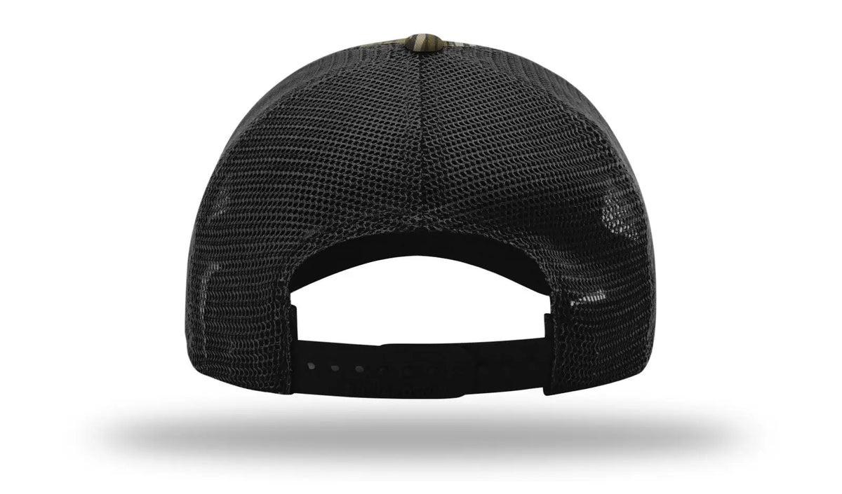 Richardson 111p Garment Washed Printed Trucker Cap - Mossy Oak Black - Osfm