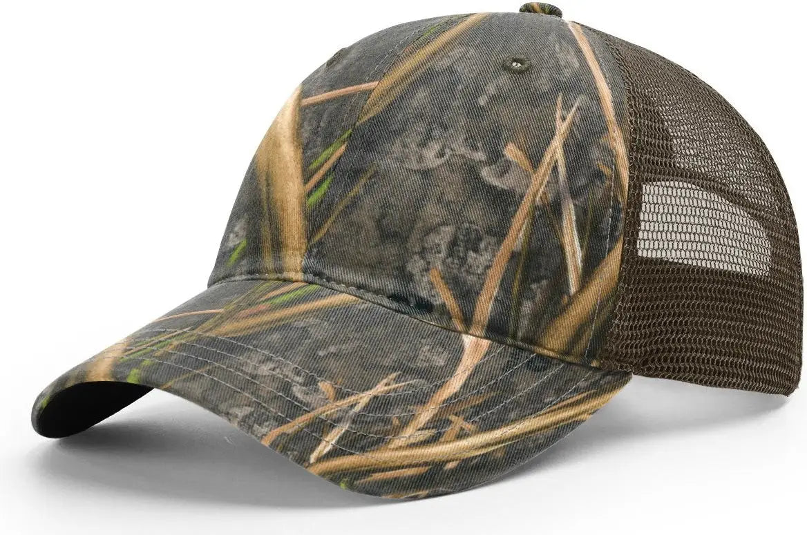 Richardson 111p Garment Washed Printed Trucker Cap - Mossy Oak Brown - Osfm