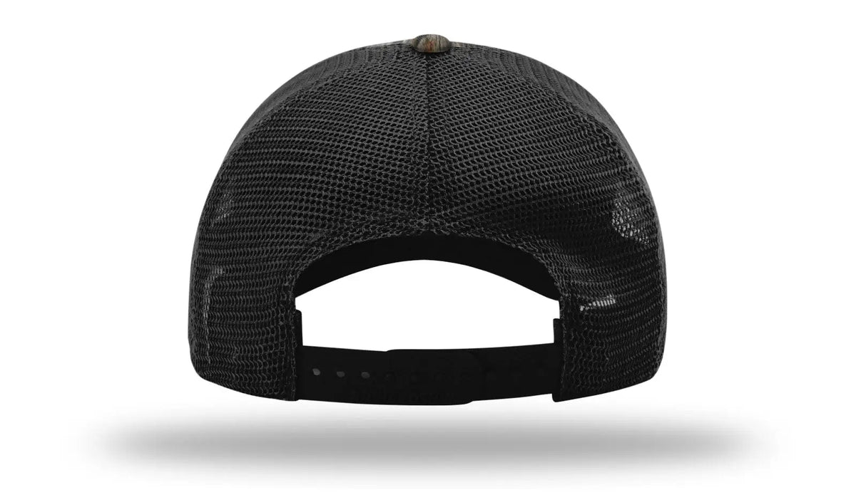 Richardson 111p Garment Washed Printed Trucker Cap - Mossy Oak Dna Black - Osfm
