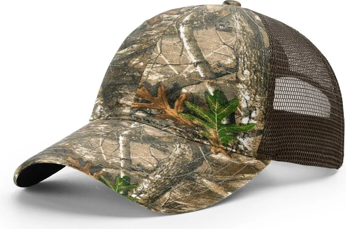 Richardson 111p Garment Washed Printed Trucker Cap - Realtree Edge Brown - Osfm