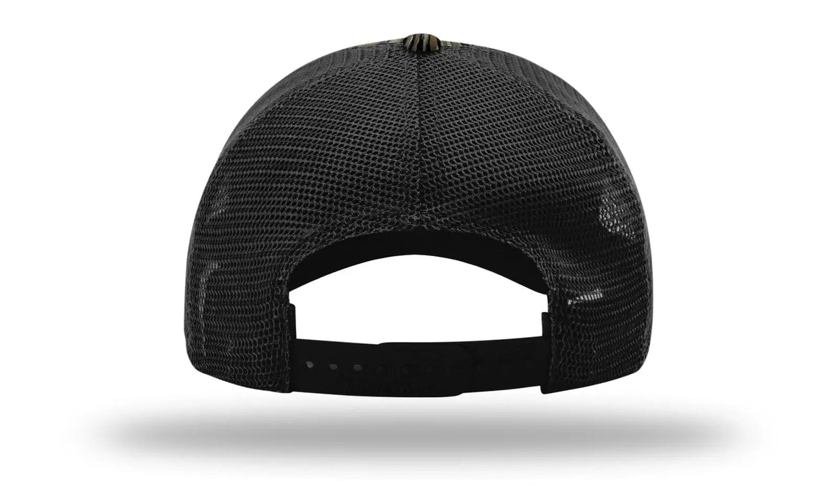 Richardson 111p Garment Washed Printed Trucker Cap - Realtree Original Black - Osfm