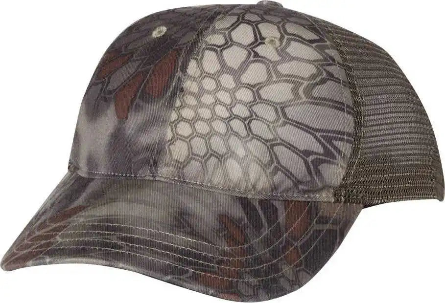 Richardson 111p Washed Printed Trucker Caps - Kryptek Highlander Brown - Osfm