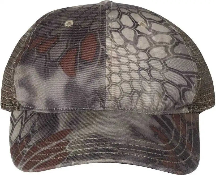 Richardson 111p Washed Printed Trucker Caps - Kryptek Highlander Brown - Osfm
