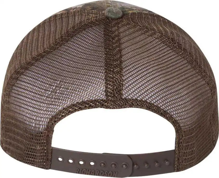 Richardson 111p Washed Printed Trucker Caps Realtree Edge Brown / Osfm