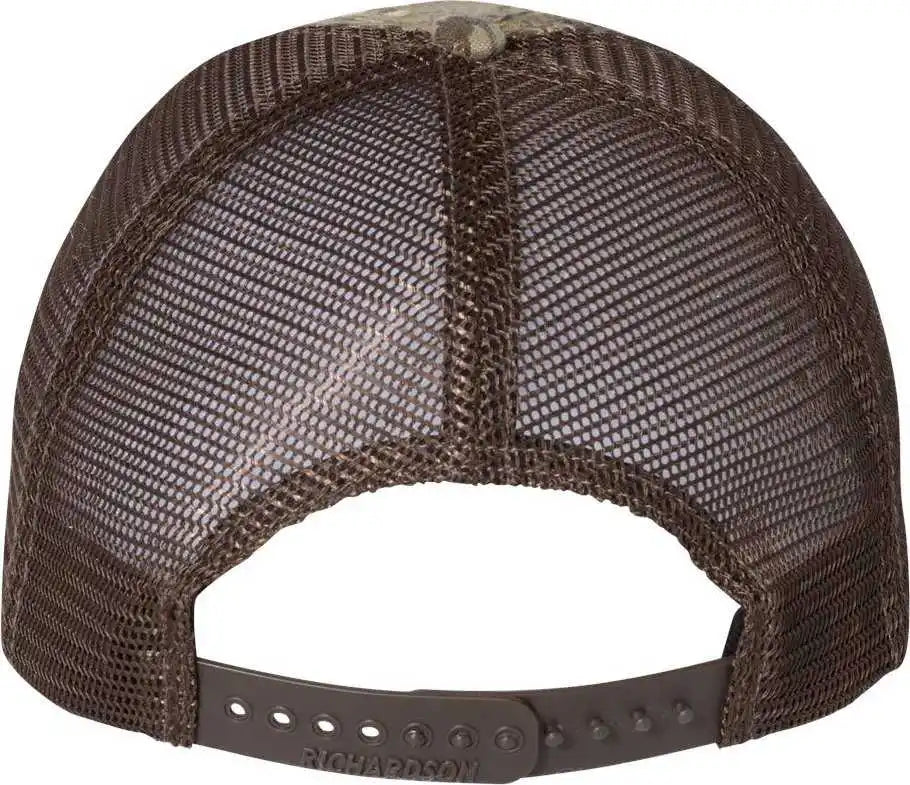 Richardson 111p Washed Printed Trucker Caps Realtree Max 1 Brown / Osfm