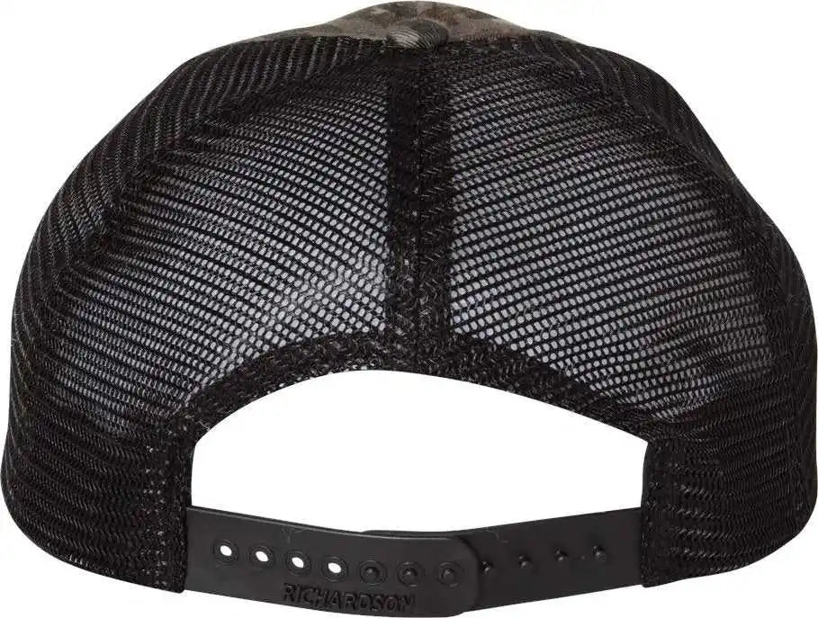 Richardson 111p Washed Printed Trucker Caps - Realtree Original Black - Osfm