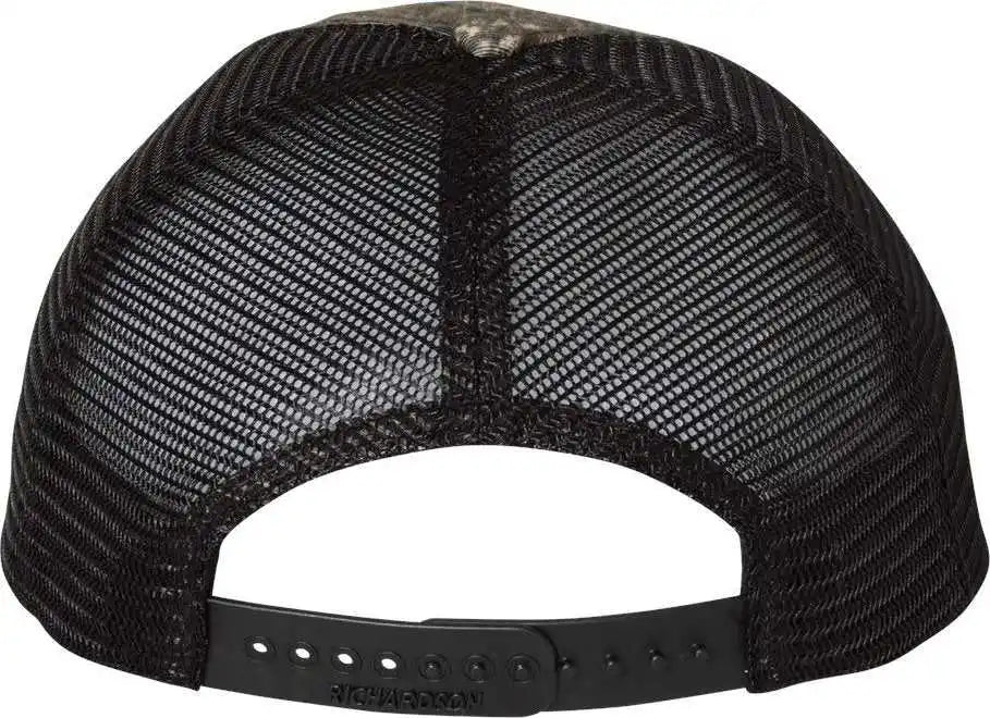 Richardson 111p Washed Printed Trucker Caps - Realtree Timber Black - Osfm