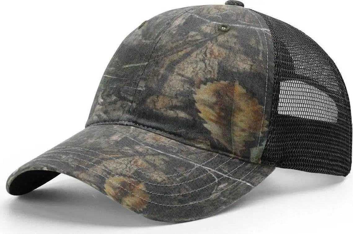 Richardson 111p Washed Printed Trucker Caps - Shadow Grass Habitat Brown - Mossy Oak / Osfm