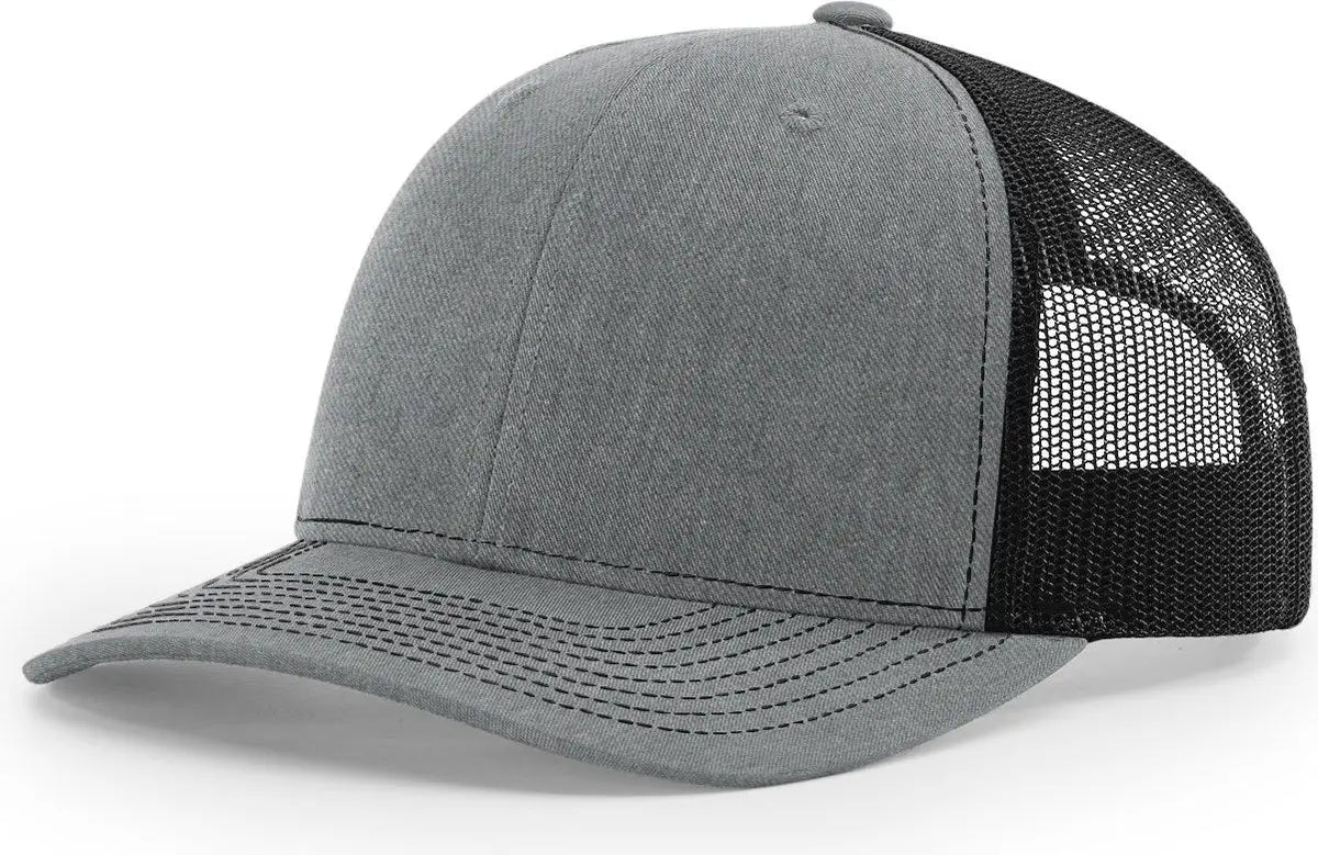 Richardson 112+ R-flex Adjustable Trucker Cap - Heather Gray Black - Osfm