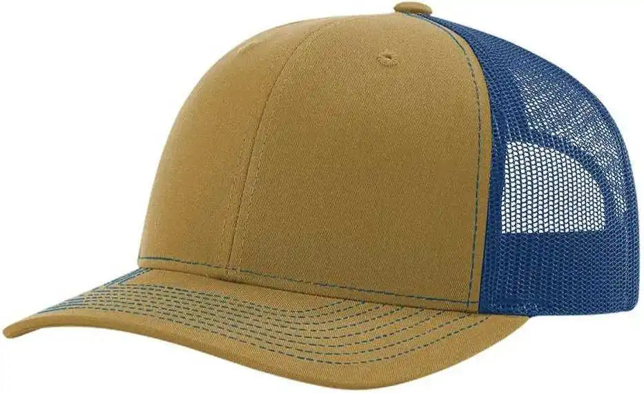 Richardson 112 Snapback Trucker Caps - Biscuit True Blue - Tan / Osfm
