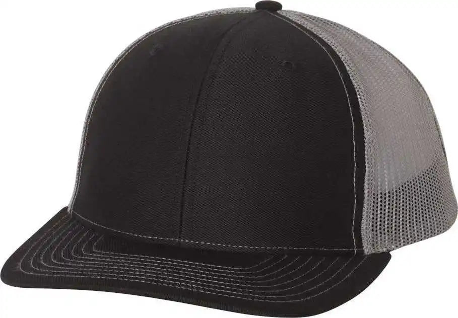Richardson 112 Snapback Trucker Caps - Black Charcoal - Dark Gray / Sm