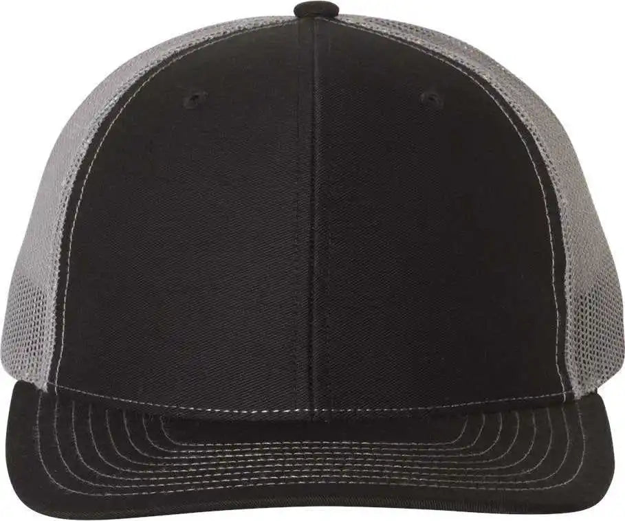 Richardson 112 Snapback Trucker Caps - Black Charcoal