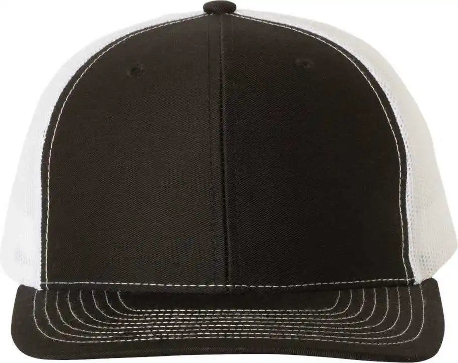 Richardson 112 Snapback Trucker Caps - Black White - Sm