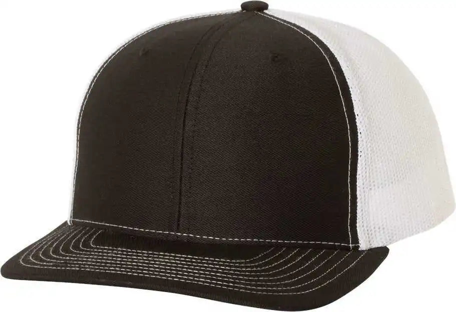 Richardson 112 Snapback Trucker Caps Black White / Sm