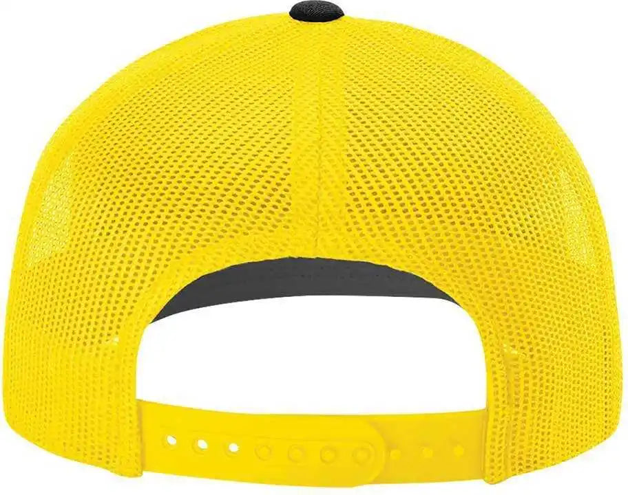 Richardson 112 Snapback Trucker Caps - Black Yellow - Osfm