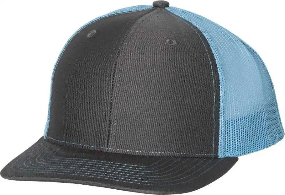 Richardson 112 Snapback Trucker Caps - Charcoal Columbia Blue - Dark Gray / Osfm