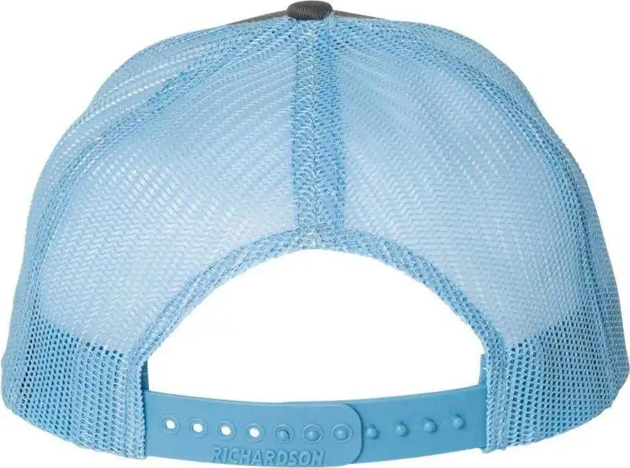 Richardson 112 Snapback Trucker Caps - Charcoal Columbia Blue - Dark Gray / Osfm