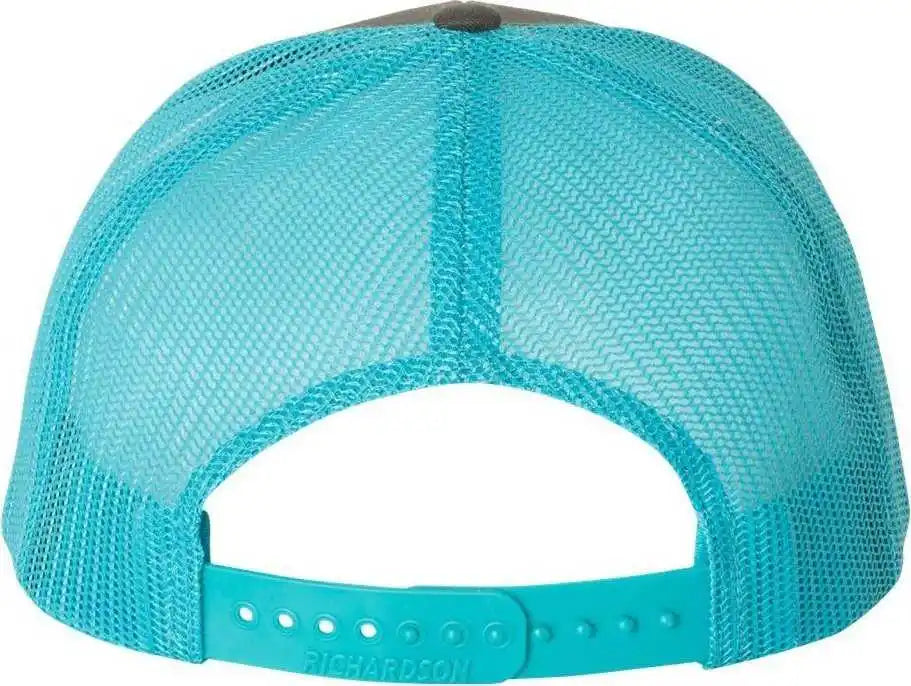 Richardson 112 Snapback Trucker Caps - Charcoal Neon Blue - Dark Gray / Osfm