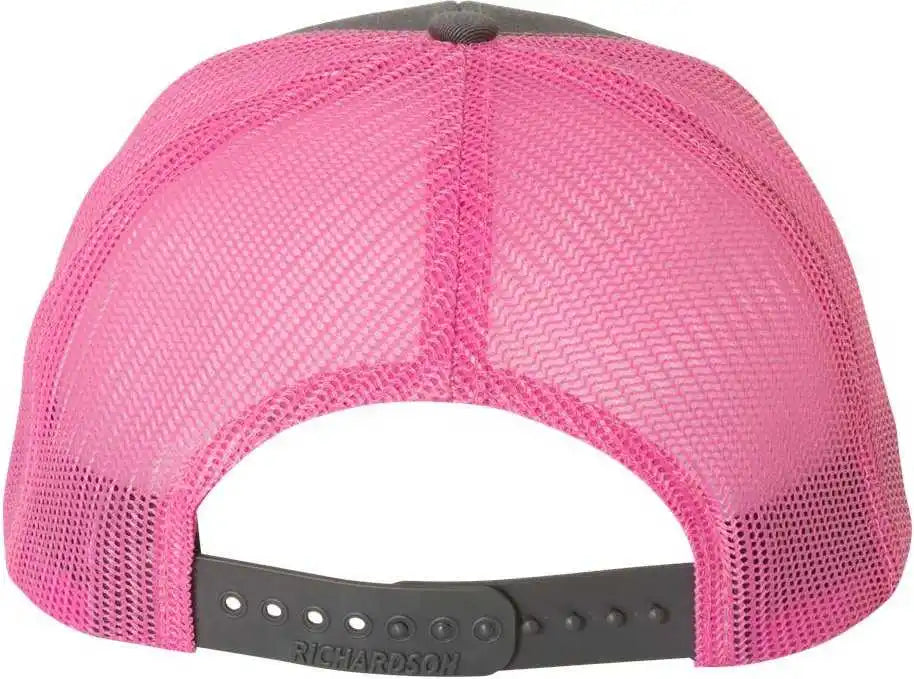 Richardson 112 Snapback Trucker Caps - Charcoal Neon Pink - Dark Gray / Osfm