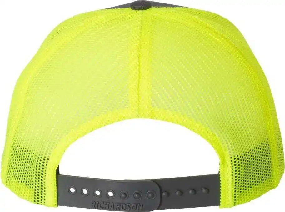 Richardson 112 Snapback Trucker Caps Charcoal Neon Yellow Dark Gray / Osfm