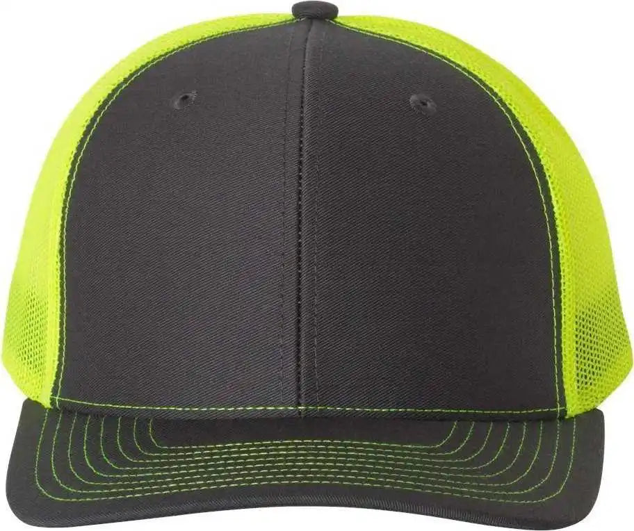 Richardson 112 Snapback Trucker Caps - Charcoal Neon Yellow - Dark Gray / Osfm