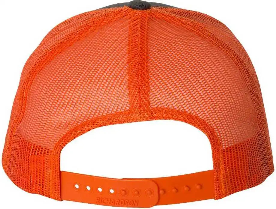 Richardson 112 Snapback Trucker Caps Charcoal Orange Dark Gray / Osfm