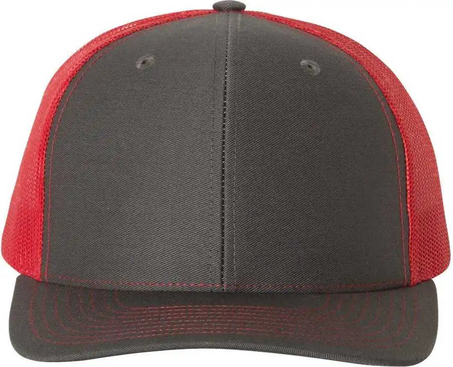Richardson 112 Snapback Trucker Caps Charcoal Red Dark Gray / Osfm