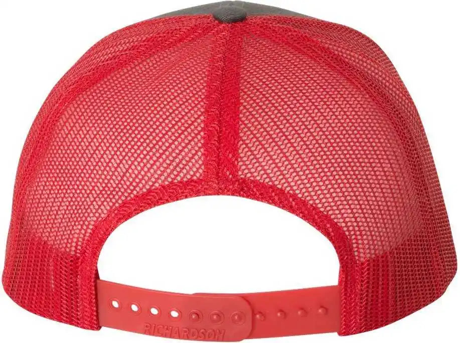 Richardson 112 Snapback Trucker Caps Charcoal Red Dark Gray / Osfm