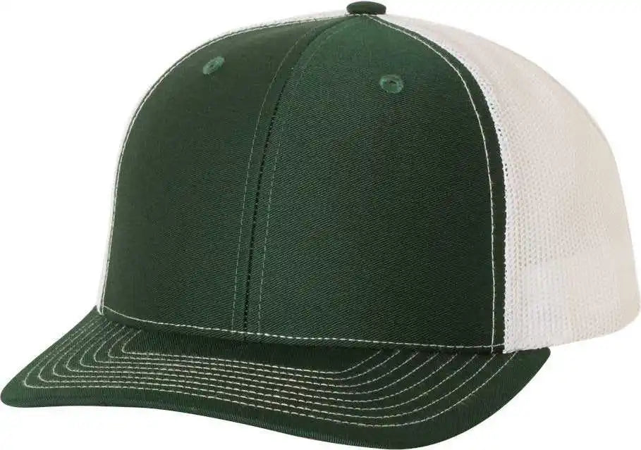 Richardson 112 Snapback Trucker Caps - Dark Green White - Forest / Osfm