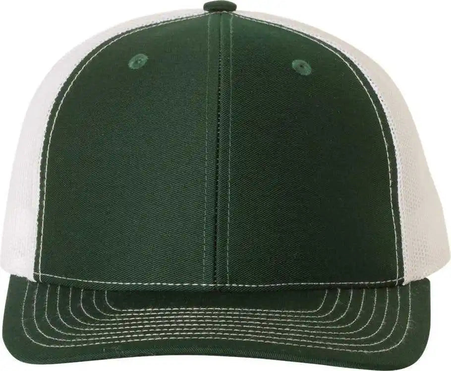 Richardson 112 Snapback Trucker Caps - Dark Green White - Forest / Osfm