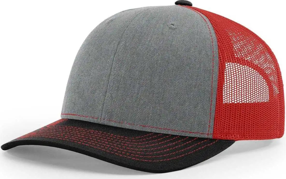 Richardson 112 Snapback Trucker Caps Gray Red Black / Osfm