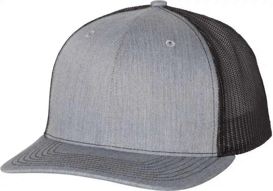 Richardson 112 Snapback Trucker Caps - Heather Gray Black - Youth