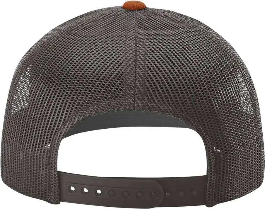 Richardson 112 Snapback Trucker Caps - Heather Gray Charcoal Dark Orange - Osfm
