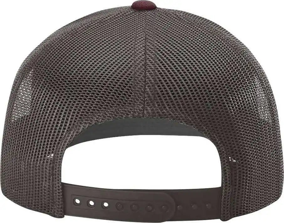 Richardson 112 Snapback Trucker Caps - Heather Gray Charcoal Maroon - Dark / Osfm