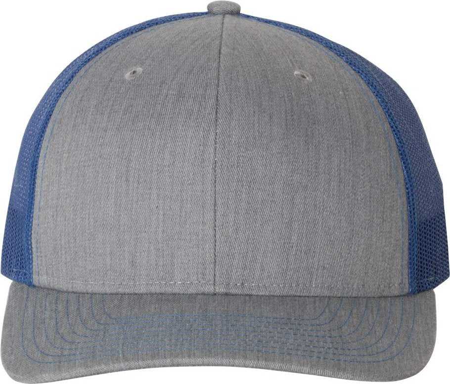 Richardson 112 Snapback Trucker Caps - Heather Gray Royal - Osfm
