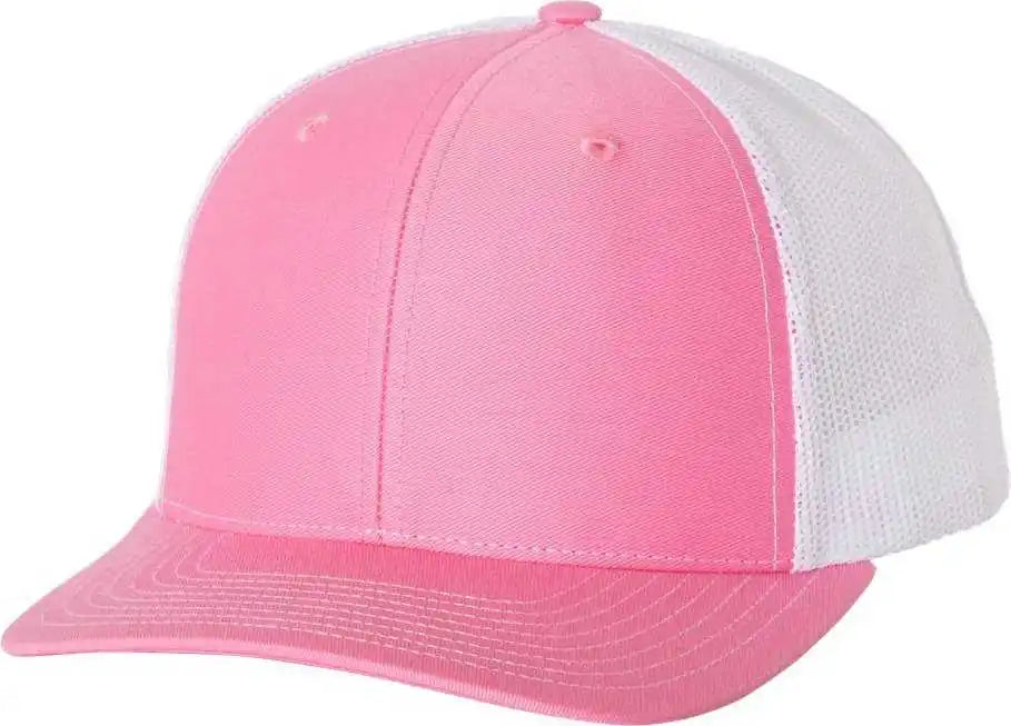 Richardson 112 Snapback Trucker Caps Hot Pink White / Osfm