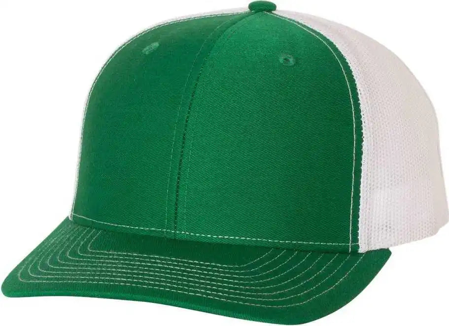 Richardson 112 Snapback Trucker Caps Kelly White / Osfm