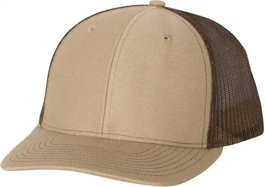 Richardson 112 Snapback Trucker Caps Khaki Coffee / Osfm