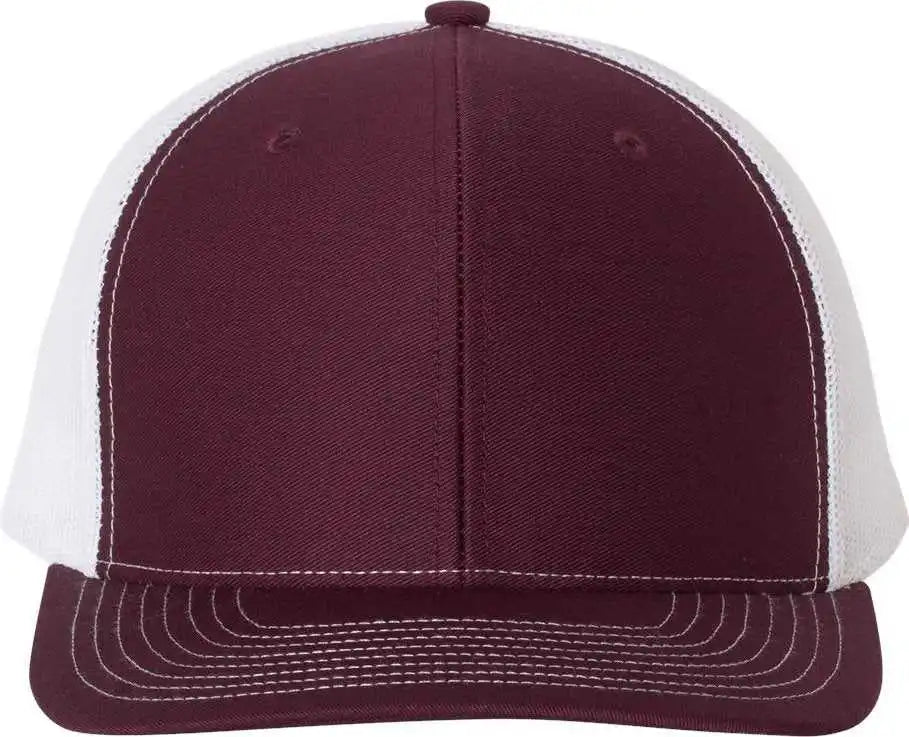 Richardson 112 Snapback Trucker Caps Maroon White / Osfm