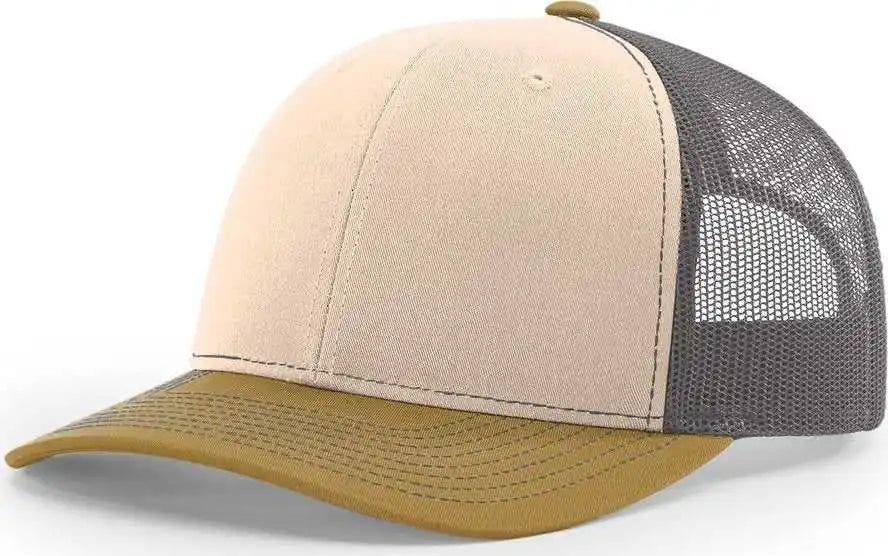 Richardson 112 Snapback Trucker Caps Mink Beige Charcoal Amber Gold Sand / Osfm