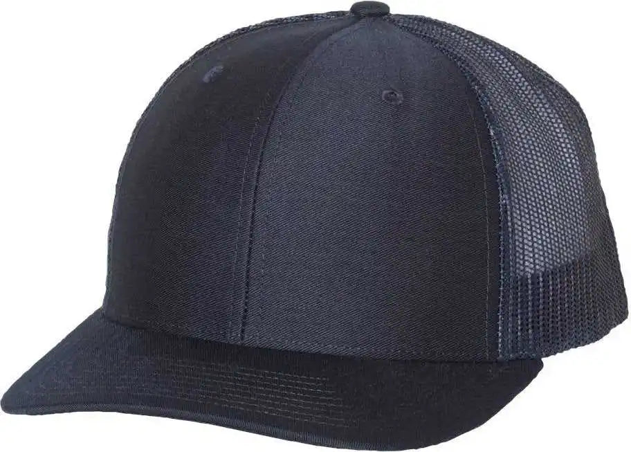 Richardson 112 Snapback Trucker Caps - Navy - Youth