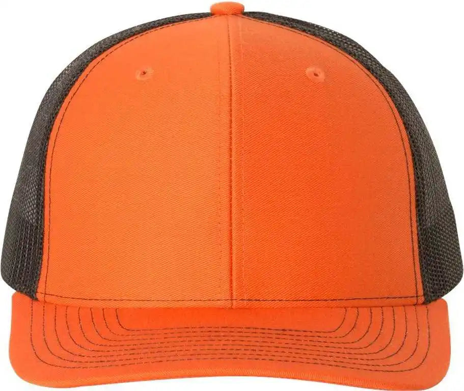 Richardson 112 Snapback Trucker Caps Orange Black / Osfm