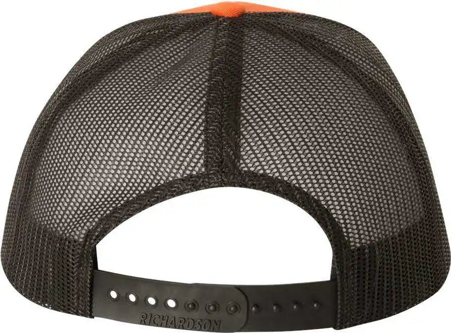 Richardson 112 Snapback Trucker Caps Orange Black / Osfm