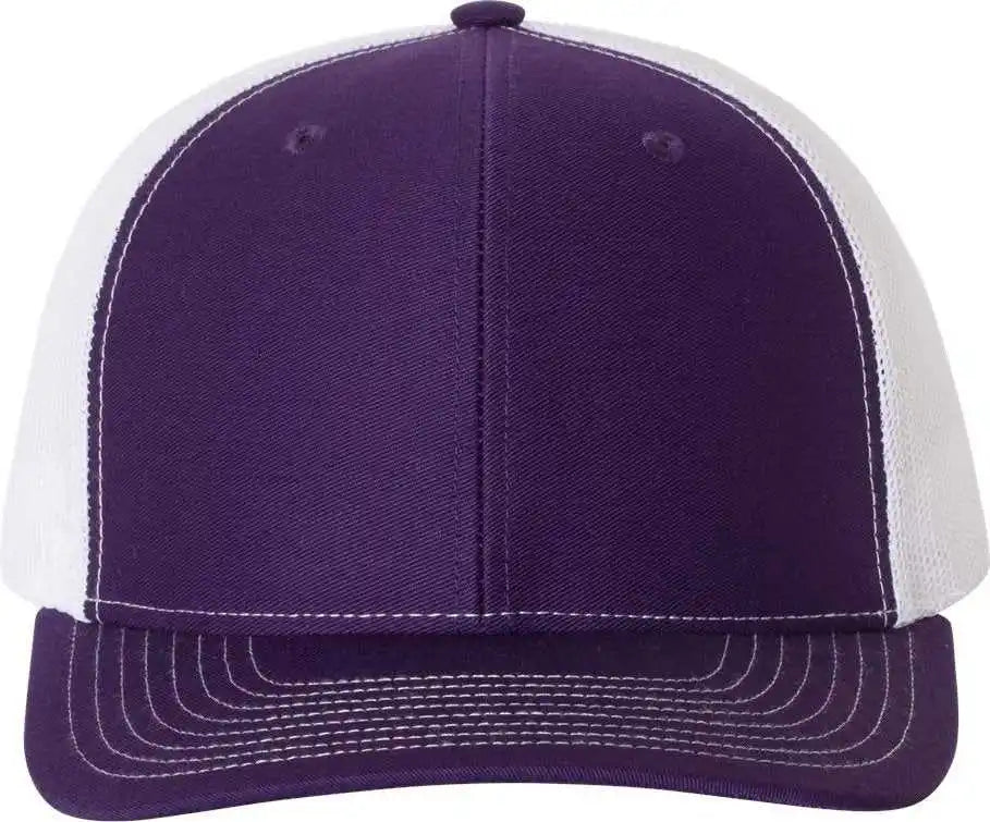 Richardson 112 Snapback Trucker Caps Purple White / Osfm