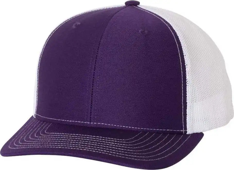 Richardson 112 Snapback Trucker Caps Purple White / Osfm