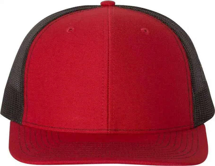 Richardson 112 Snapback Trucker Caps - Red Black - Osfm