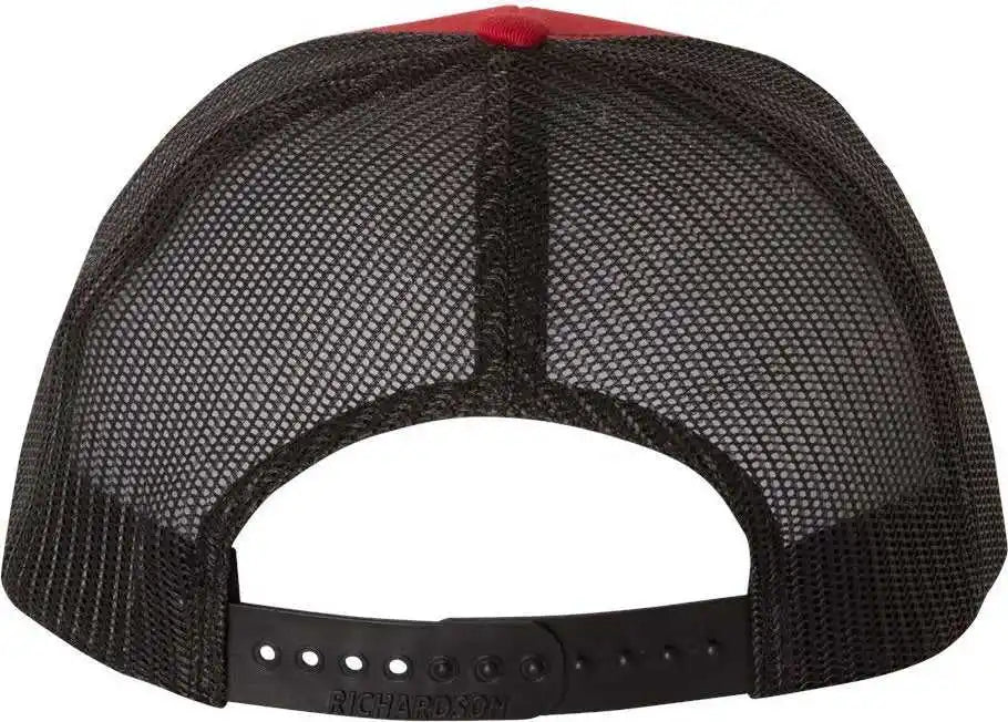 Richardson 112 Snapback Trucker Caps - Red Black - Osfm