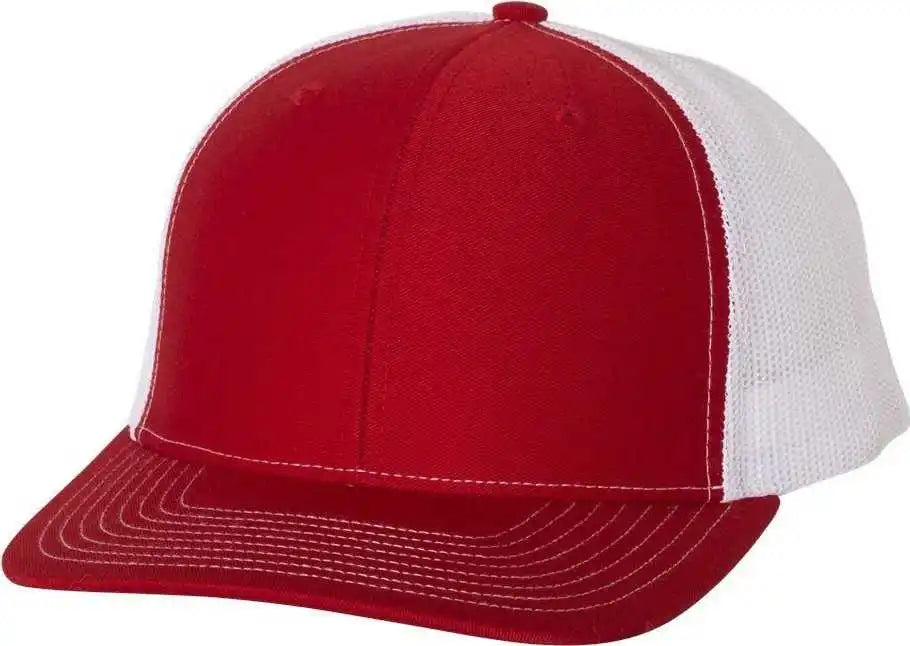 Richardson 112 Snapback Trucker Caps - Red White - Osfm